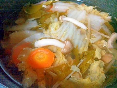 白菜しめじ人参&水菜のスープ